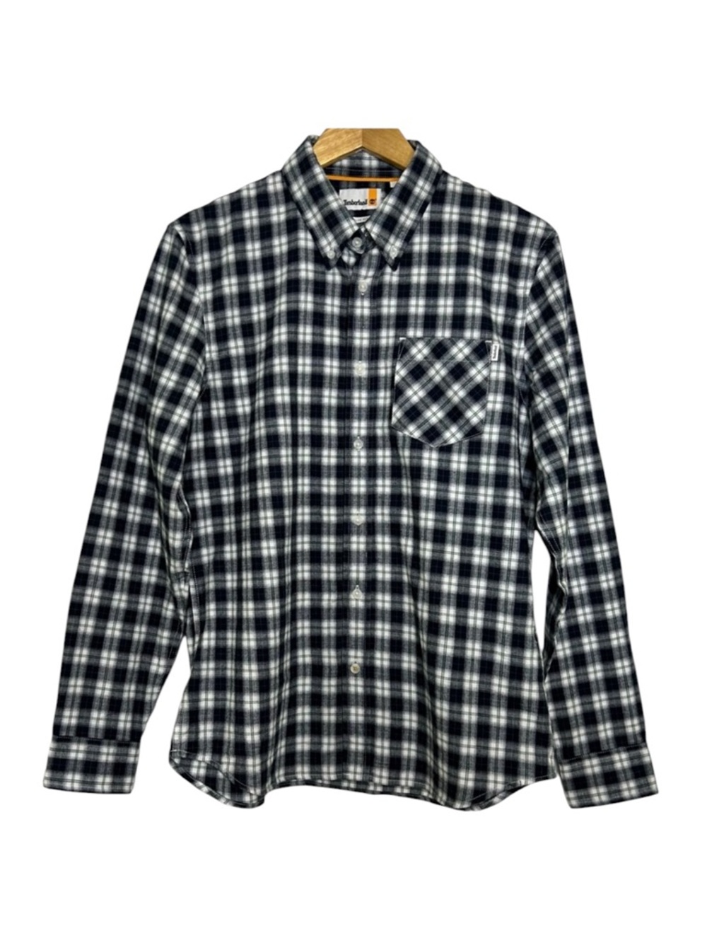 Timberland Black and White Plaid Button-Down Shirt